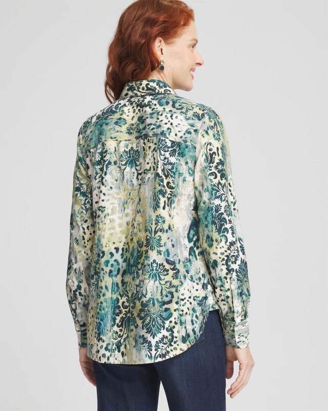 No Iron Mixed Animal Print Shirt - image 3